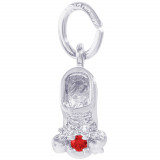 Sterling Siver 07 July Babyshoe Charm photo