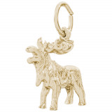 14k Gold Moose 3D Charm photo