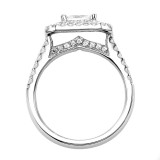 Artcarved Bridal Semi-Mounted with Side Stones Classic Halo Engagement Ring Francine 14K White Gold - 31-V367FCW-E.01 photo 3
