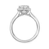 Artcarved Bridal Semi-Mounted with Side Stones Classic Halo Engagement Ring Maya 14K White Gold - 31-V849ERW-E.01 photo 3