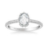 Artcarved Bridal Mounted Mined Live Center Classic Halo Engagement Ring Madelyn 18K White Gold - 31-V990CVW-E.01 photo 2