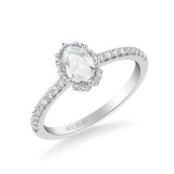 Artcarved Bridal Mounted Mined Live Center Classic Halo Engagement Ring Madelyn 18K White Gold - 31-V990CVW-E.01 photo