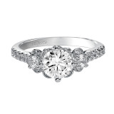 Artcarved Bridal Semi-Mounted with Side Stones Contemporary 3-Stone Engagement Ring Cindy 14K White Gold - 31-V336ERW-E.01 photo 2