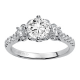 Artcarved Bridal Semi-Mounted with Side Stones Contemporary 3-Stone Engagement Ring Cindy 14K White Gold - 31-V336ERW-E.01 photo 4