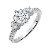 Artcarved Bridal Semi-Mounted with Side Stones Contemporary 3-Stone Engagement Ring Cindy 14K White Gold - 31-V336ERW-E.01 photo