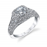 1.19tw Semi-Mount Engagement Ring With 1ct Round Head photo