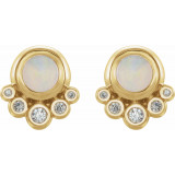 14K Yellow Opal & 1/8 CTW Diamond Earrings - 86780611P photo 2