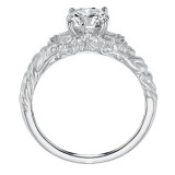 Artcarved Bridal Semi-Mounted with Side Stones Vintage Engagement Ring Kyle 14K White Gold - 31-V522ERW-E.01 photo 4
