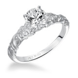 Artcarved Bridal Semi-Mounted with Side Stones Vintage Engagement Ring Kyle 14K White Gold - 31-V522ERW-E.01 photo