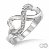 Ashi Diamonds Silver Infinity Heart Ring photo