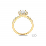 Ashi 14k Yellow Gold Square Shape Round Cut Diamond Lovebright Ring photo 3