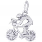 Sterling Silver Cyclist Charm photo
