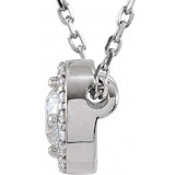 14K White 1/4 CTW Diamond Halo-Style 16 Necklace - 85916101P photo 2