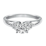 Artcarved Bridal Semi-Mounted with Side Stones Classic Engagement Ring Jewel 14K White Gold - 31-V187ERW-E.01 photo 2