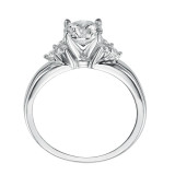 Artcarved Bridal Semi-Mounted with Side Stones Classic Engagement Ring Jewel 14K White Gold - 31-V187ERW-E.01 photo 3