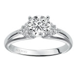 Artcarved Bridal Semi-Mounted with Side Stones Classic Engagement Ring Jewel 14K White Gold - 31-V187ERW-E.01 photo 4