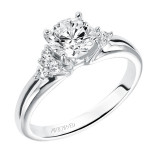 Artcarved Bridal Semi-Mounted with Side Stones Classic Engagement Ring Jewel 14K White Gold - 31-V187ERW-E.01 photo