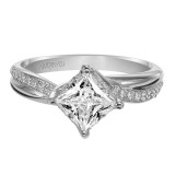 Artcarved Bridal Mounted with CZ Center Contemporary Twist Diamond Engagement Ring Stella 14K White Gold - 31-V304FCW-E.00 photo 2