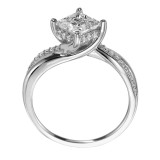 Artcarved Bridal Mounted with CZ Center Contemporary Twist Diamond Engagement Ring Stella 14K White Gold - 31-V304FCW-E.00 photo 3