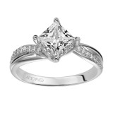 Artcarved Bridal Mounted with CZ Center Contemporary Twist Diamond Engagement Ring Stella 14K White Gold - 31-V304FCW-E.00 photo 4