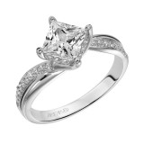 Artcarved Bridal Mounted with CZ Center Contemporary Twist Diamond Engagement Ring Stella 14K White Gold - 31-V304FCW-E.00 photo