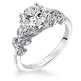 Artcarved Bridal Semi-Mounted with Side Stones Contemporary Engagement Ring Scarlett 14K White Gold - 31-V316FRW-E.01 photo