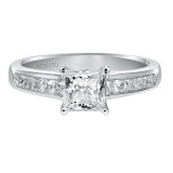 Artcarved Bridal Mounted with CZ Center Classic Engagement Ring Alena 14K White Gold - 31-V410ECW-E.00 photo 2