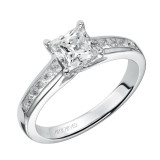 Artcarved Bridal Mounted with CZ Center Classic Engagement Ring Alena 14K White Gold - 31-V410ECW-E.00 photo
