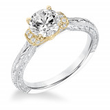 Goldman 14k Two Tone Gold 0.08ct Diamond Semi Mount Engagement Ring photo
