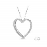 Ashi 10k White Gold Round Diamond Heart Pendant photo 2