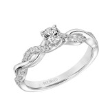 Artcarved Bridal Semi-Mounted with Side Stones Contemporary One Love Engagement Ring Gabriella 14K White Gold - 31-V319XRW-E.04 photo
