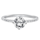 Artcarved Bridal Semi-Mounted with Side Stones Classic Engagement Ring Ashlyn 14K White Gold - 31-V543ERW-E.01 photo 2
