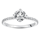 Artcarved Bridal Semi-Mounted with Side Stones Classic Engagement Ring Ashlyn 14K White Gold - 31-V543ERW-E.01 photo 4