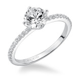 Artcarved Bridal Semi-Mounted with Side Stones Classic Engagement Ring Ashlyn 14K White Gold - 31-V543ERW-E.01 photo