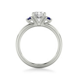 Artcarved Bridal Mounted with CZ Center Classic Engagement Ring 14K White Gold & Blue Sapphire - 31-V1033SERW-E.00 photo 3