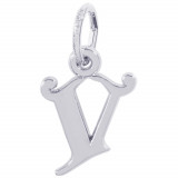 Sterling Silver Initial V Charm photo