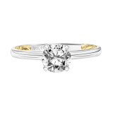 Artcarved Bridal Mounted with CZ Center Classic Lyric Solitaire Engagement Ring Beryl 14K White Gold Primary & 14K Yellow Gold - 31-V905ERWY-E.00 photo 3