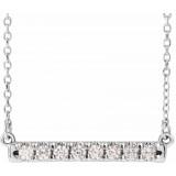 14K White 1/4 CTW Diamond French-Set Bar 18 Necklace - 86969715P photo