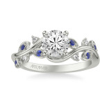 Artcarved Bridal Semi-Mounted with Side Stones Contemporary Engagement Ring 18K White Gold & Blue Sapphire - 31-V1036SERW-E.03 photo 2