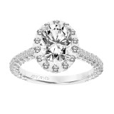 Artcarved Bridal Mounted with CZ Center Classic Halo Engagement Ring Clementine 18K White Gold - 31-V808GVW-E.02 photo 4
