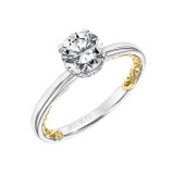 Artcarved Bridal Semi-Mounted with Side Stones Classic Lyric Engagement Ring Aileen 14K White Gold Primary & 14K Yellow Gold - 31-V915ERWY-E.01 photo 2