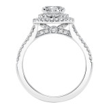 Artcarved Bridal Semi-Mounted with Side Stones Classic Halo Engagement Ring Melinda 14K White Gold - 31-V607ERW-E.01 photo 3