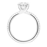 Artcarved Bridal Semi-Mounted with Side Stones Classic Engagement Ring Aubrey 18K White Gold - 31-V803ERW-E.03 photo 3