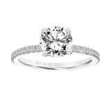 Artcarved Bridal Semi-Mounted with Side Stones Classic Engagement Ring Aubrey 18K White Gold - 31-V803ERW-E.03 photo 4