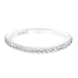 Artcarved Bridal Mounted with Side Stones Contemporary Rope Halo Diamond Wedding Band Skyla 14K White Gold - 31-V737W-L.00 photo 2