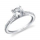 0.31tw Semi-Mount Engagement Ring With 1ct Round Head photo