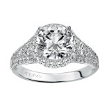 Artcarved Bridal Semi-Mounted with Side Stones Classic Halo Engagement Ring Wanda 14K White Gold - 31-V506HRW-E.01 photo 4