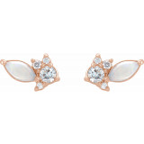 14K Rose Australian Opal & 1/6 CTW Diamond Cluster Earrings - 87123607P photo 2