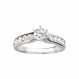 True Romance 14k White Gold 0.16ct Classic Diamond Semi Mount Engagement Ring photo