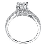 Artcarved Bridal Semi-Mounted with Side Stones Contemporary Engagement Ring Melanie 14K White Gold - 31-V344FRW-E.01 photo 3